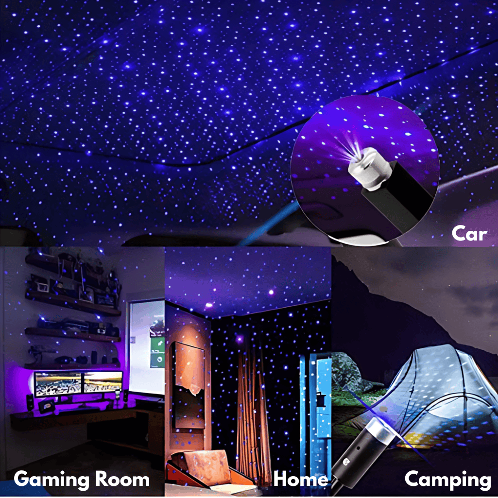 USB LED Car Roof Star Night Light Projector