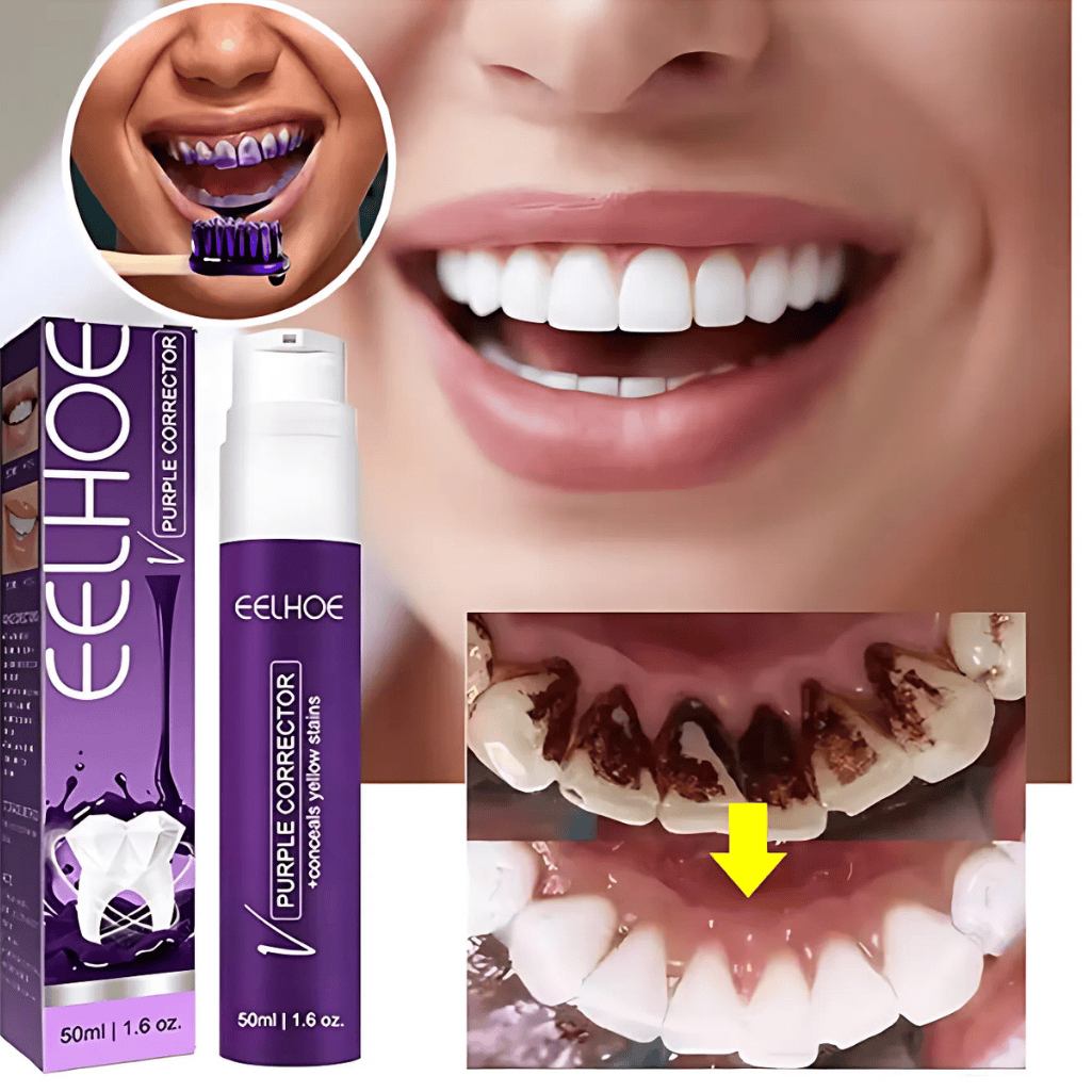 Purple Whitening Toothpaste Deep Cleaning Stain Removal Fresh Breath