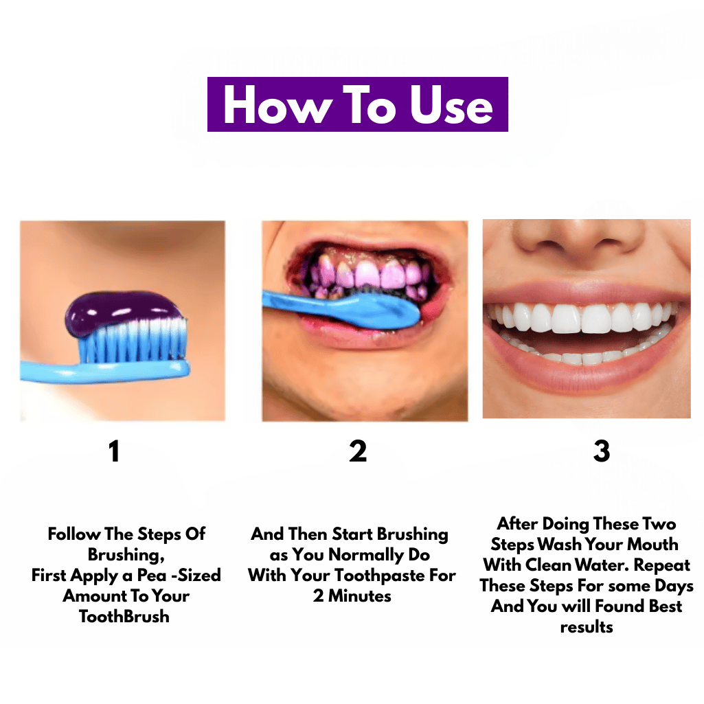 Purple Whitening Toothpaste Deep Cleaning Stain Removal Fresh Breath