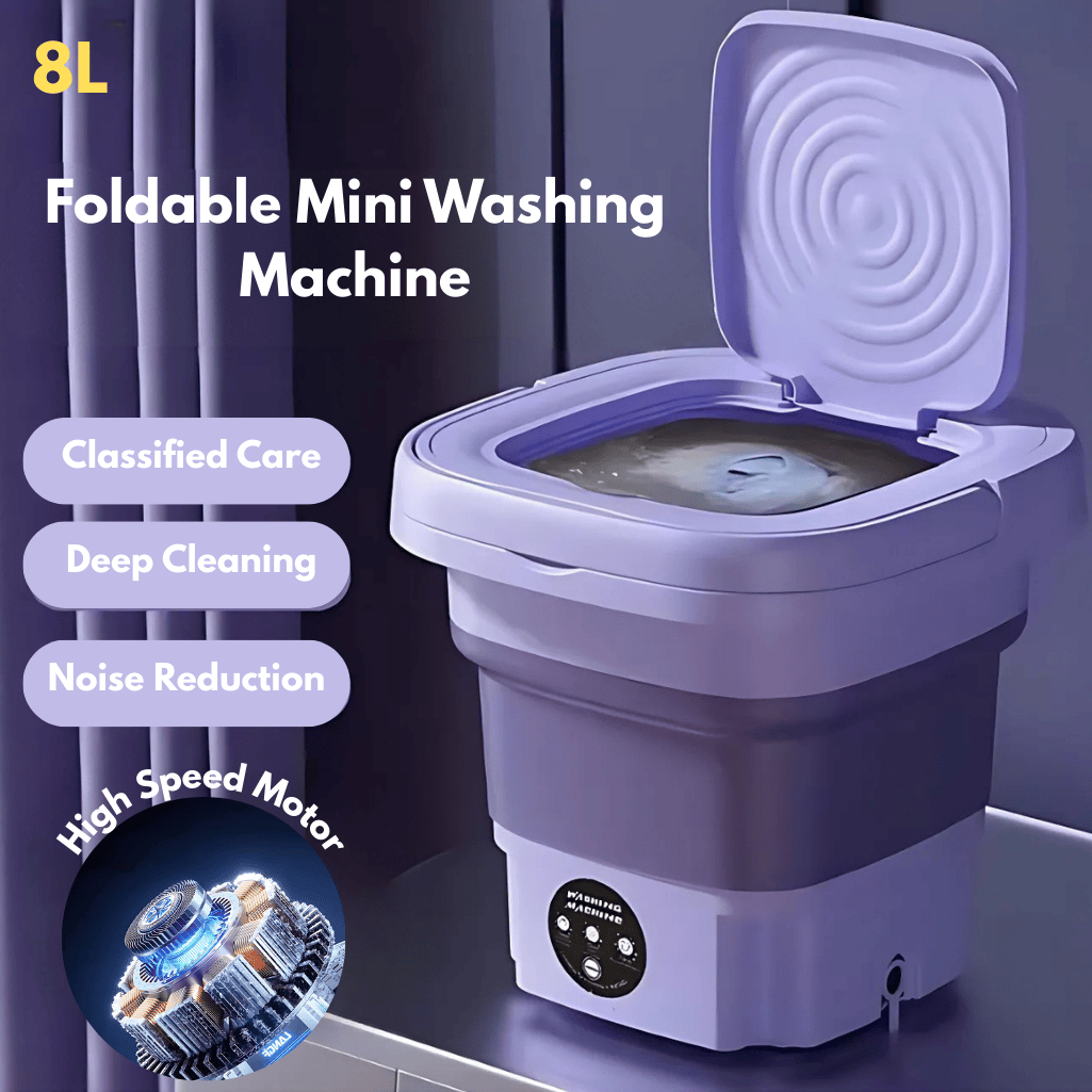 Foldable Mini Washing Machine for Travel and Home Laundry