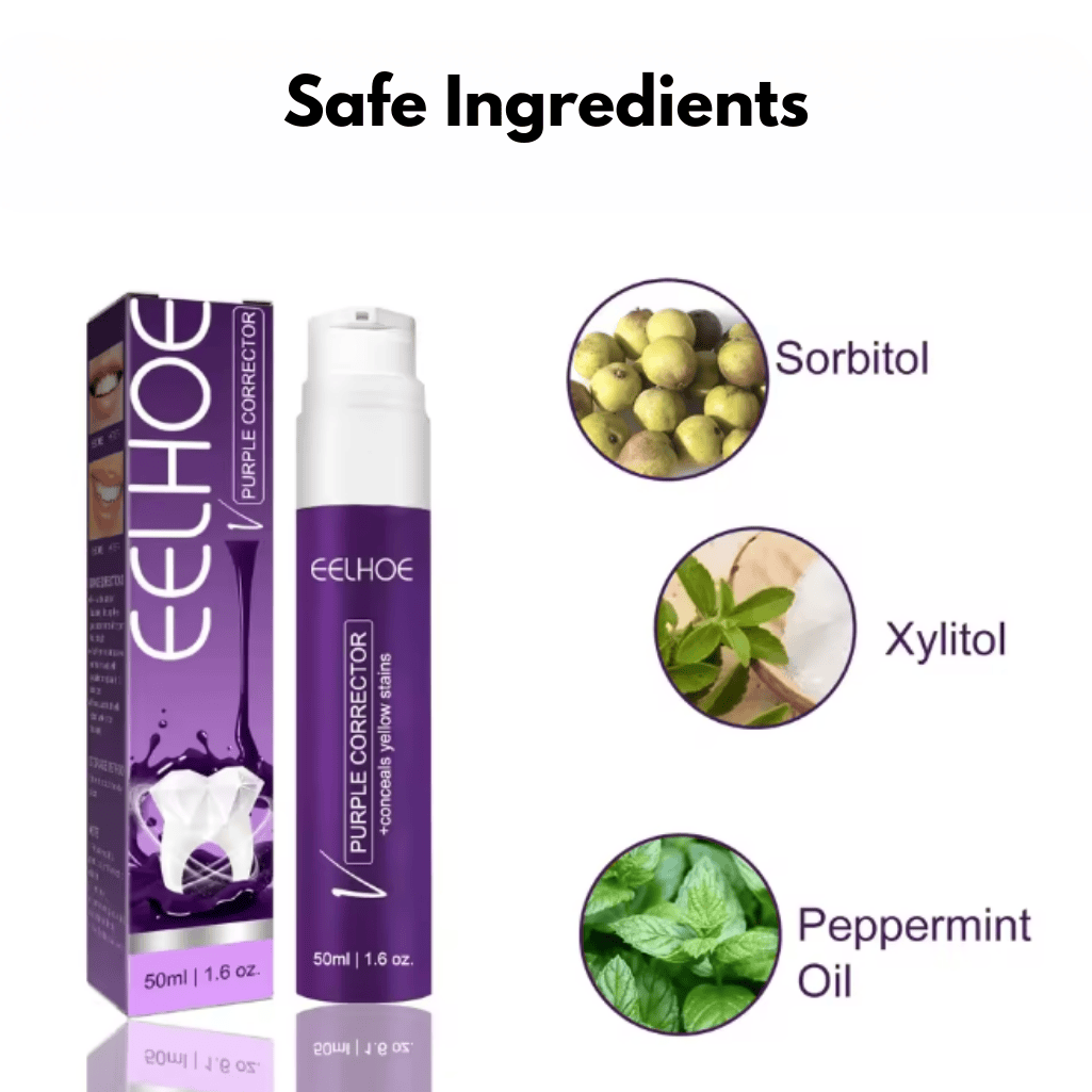 Purple Whitening Toothpaste Deep Cleaning Stain Removal Fresh Breath