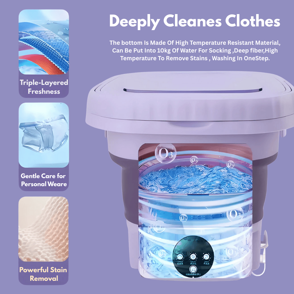 Foldable Mini Washing Machine for Travel and Home Laundry