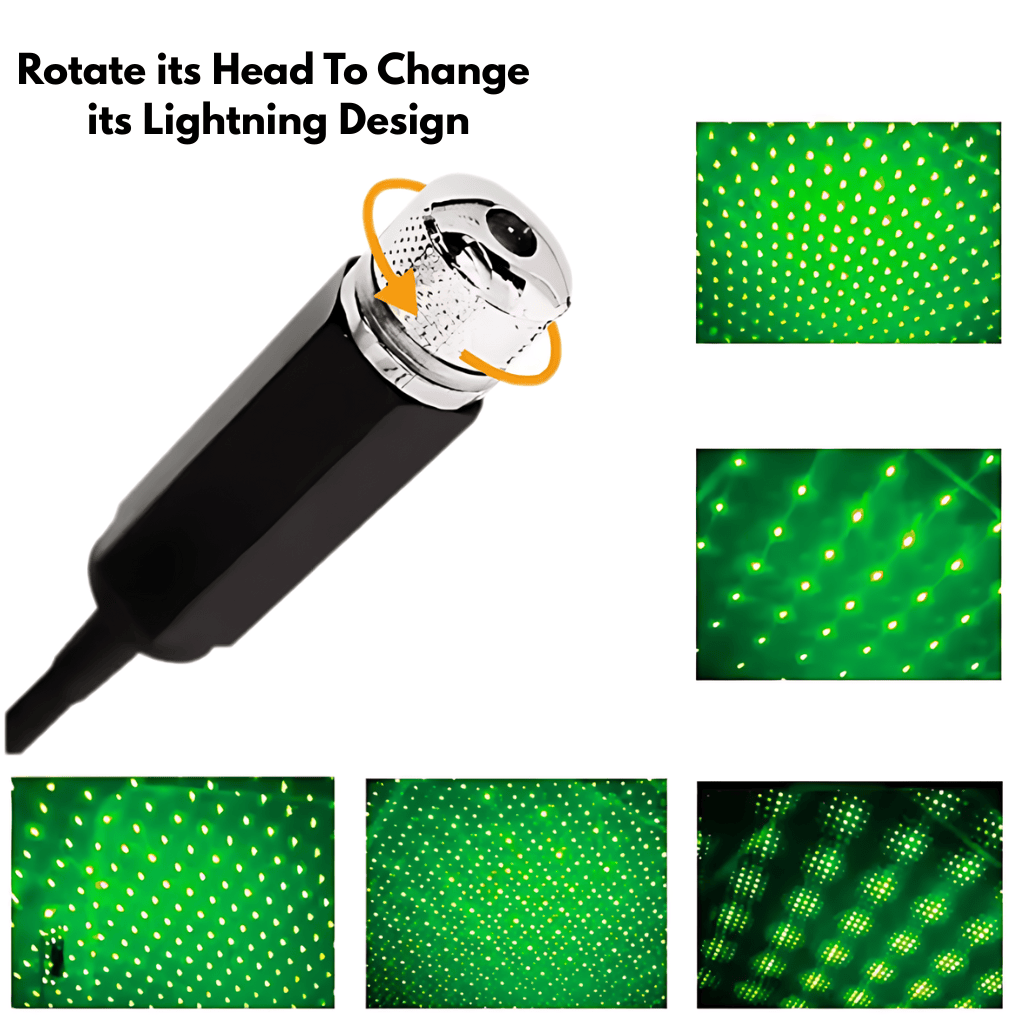 USB LED Car Roof Star Night Light Projector