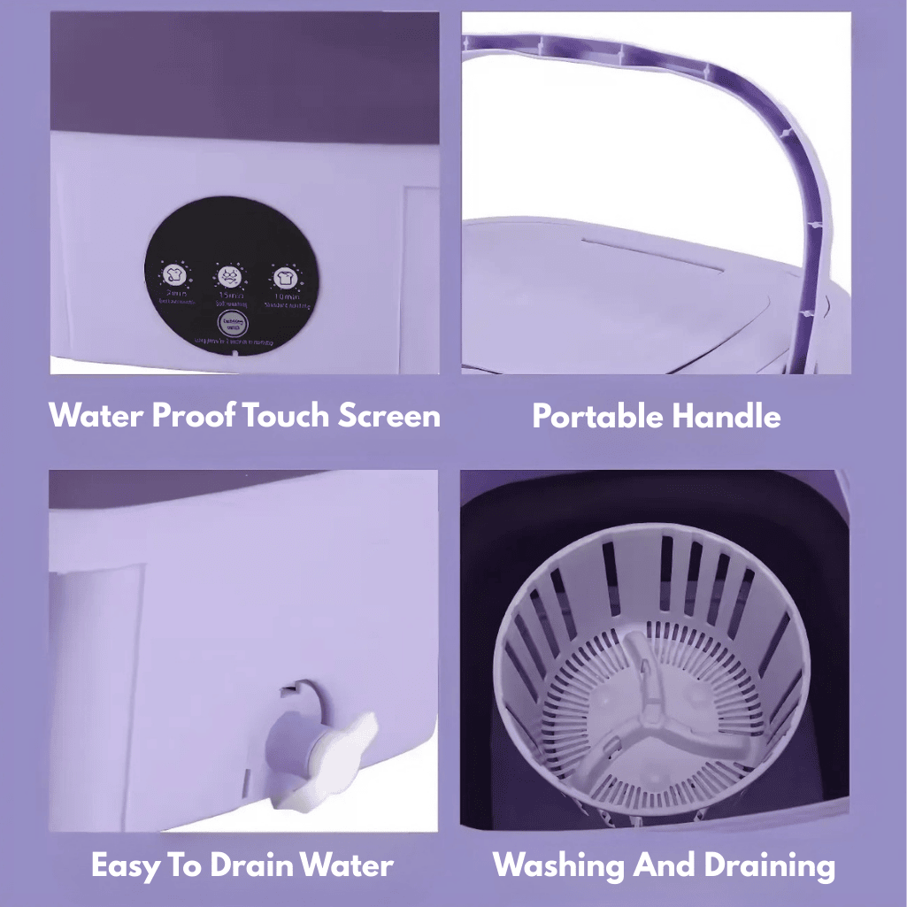 Foldable Mini Washing Machine for Travel and Home Laundry