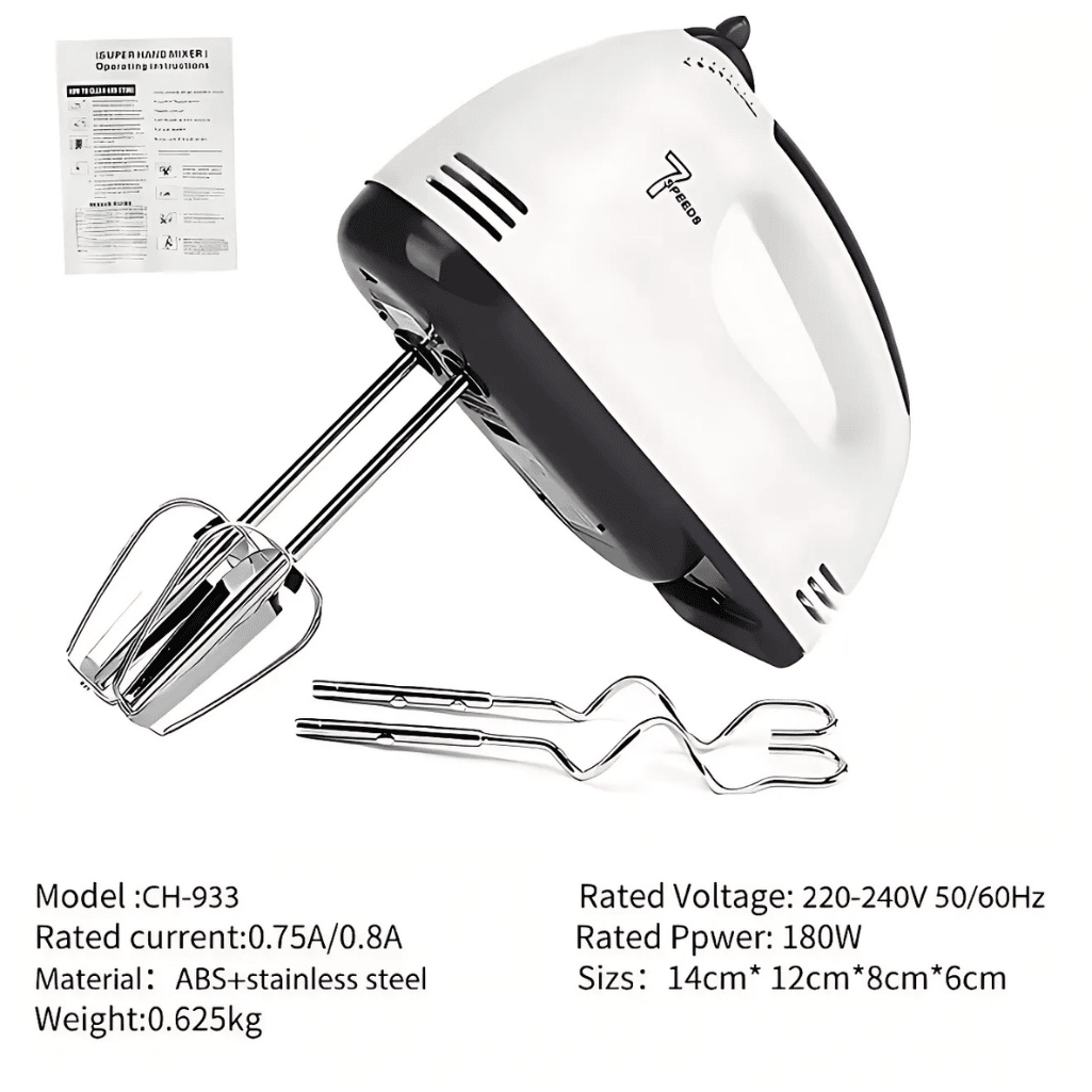 Super Hand Mixer Electric Egg Beater 7 Speed
