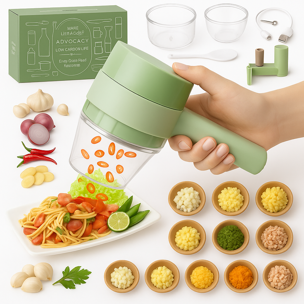 5 in 1 Wireless Rechargeable Electric Food Chopper Processor