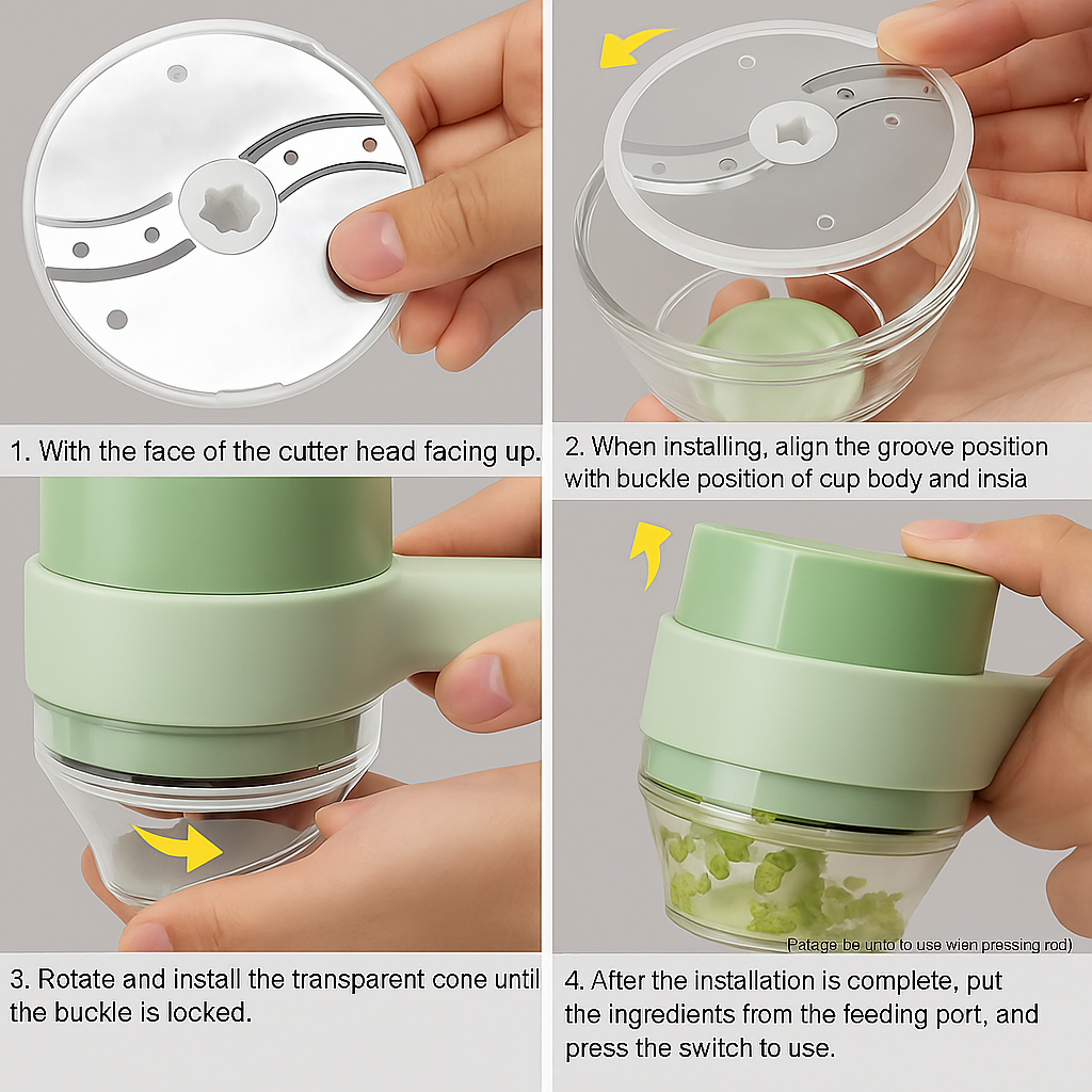 5 in 1 Wireless Rechargeable Electric Food Chopper Processor