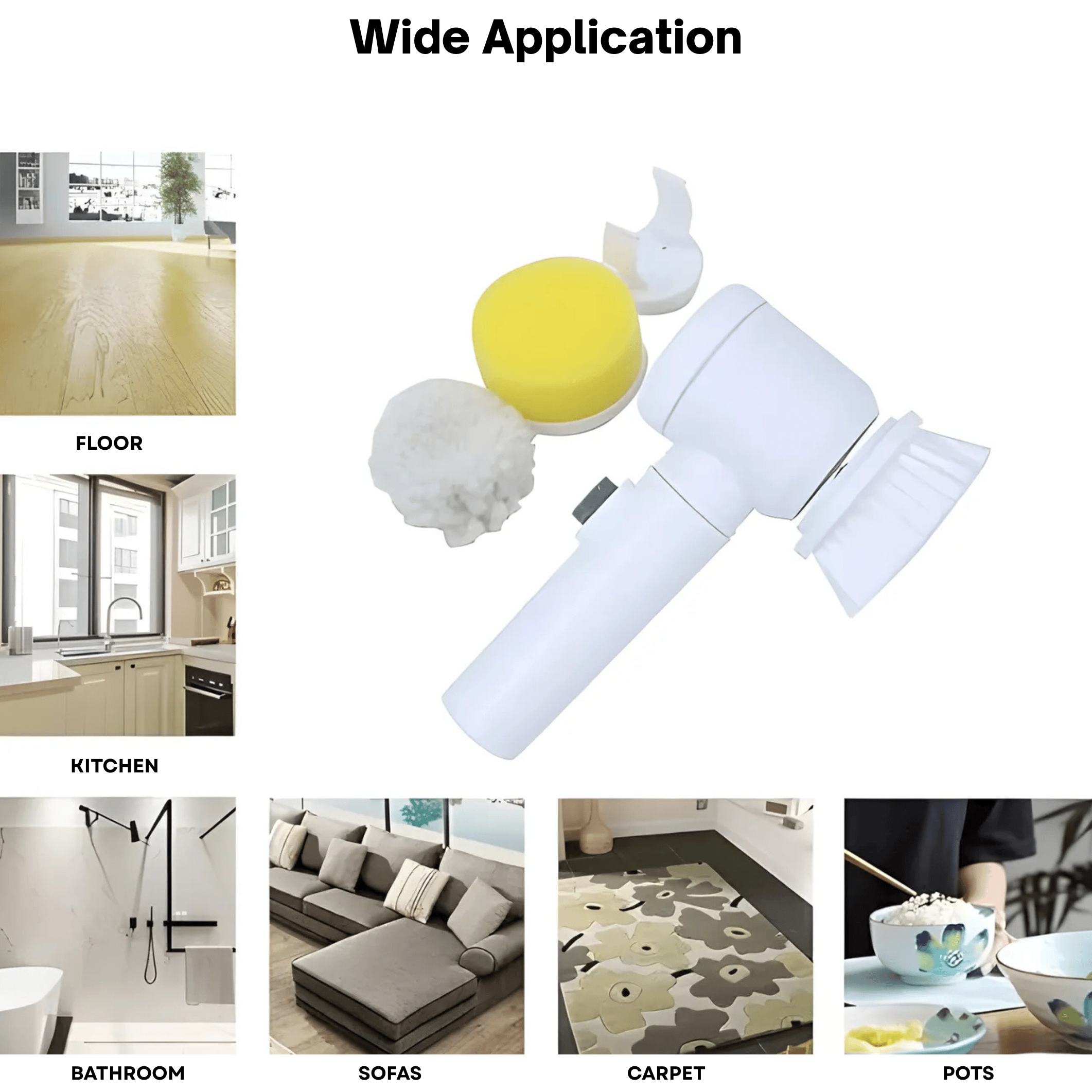 Wireless Electric Spin Scrubber with 5 Brush Heads