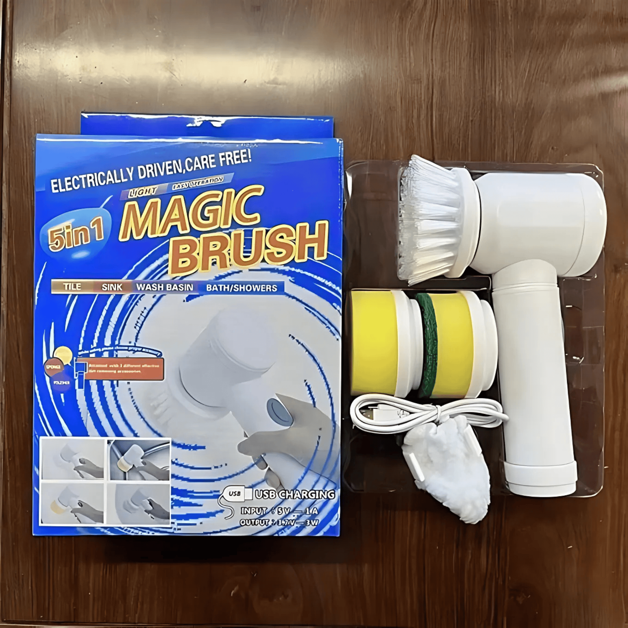 Wireless Electric Spin Scrubber with 5 Brush Heads